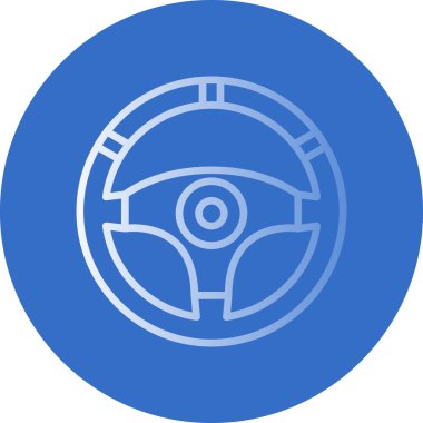 araba direksiyonunun düz simgesi, vektör resimli 