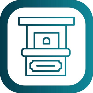 Bilet Ofisi simgesi vektör illüstrasyonu