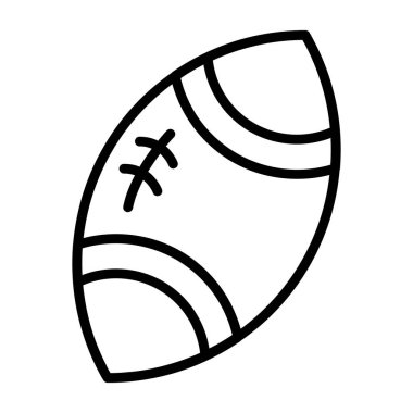 Düz stil rugby topu simgesi