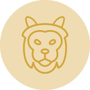 Aslan etobur simgesi, basit vektör illüstrasyonu 