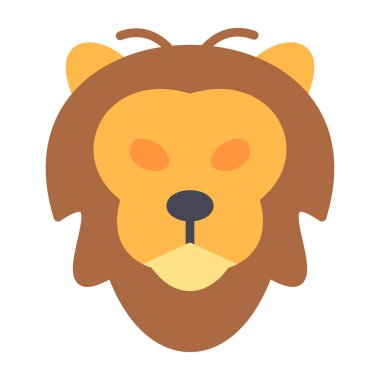 Aslan başı simgesi, vektör illüstrasyonu basit tasarım