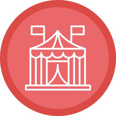 Sirk çadırı simgesi basit tasarım illüstrasyonu beyaza izole edildi 