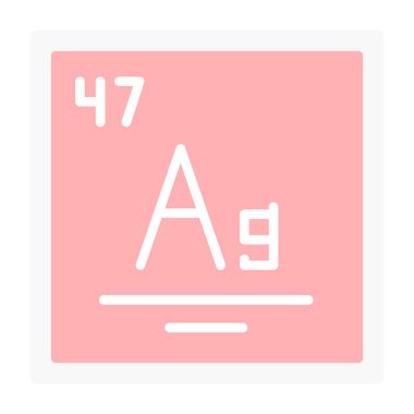 Kimyasal periyodik tablo simgesi, düz tasarım