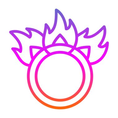 Ateş ikonu halkası, vektör illüstrasyonu 