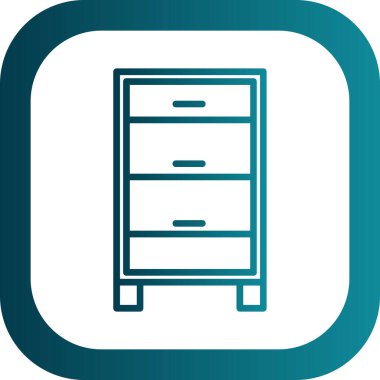 Çekmeceler, mobilya simgesi, basit illüstrasyon 