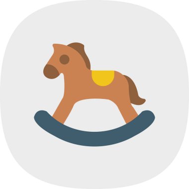 Sallanan at oyuncağı simgesi, vektör illüstrasyonu