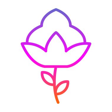 Pamuk çiçek simgesinin vektör illüstrasyonu 