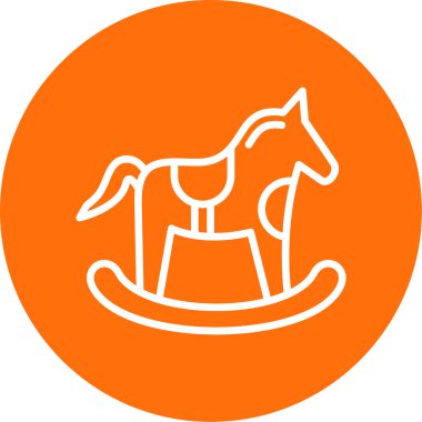 Sallanan at oyuncağı simgesi, vektör illüstrasyonu