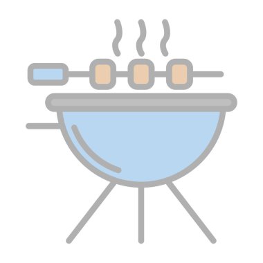 Barbekü. Web simgesi basit illüstrasyon