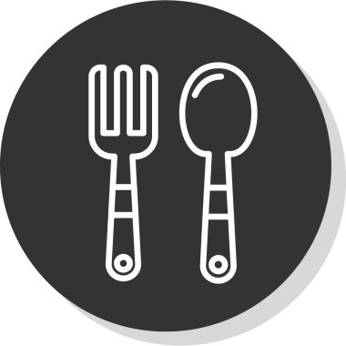 Çatal ve kaşık, bebek çatal ve kaşık vektör çizimi