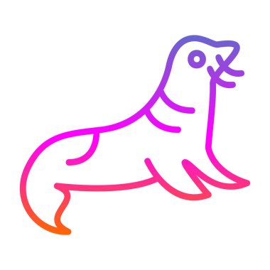 şirin fok simgesi, vektör illüstrasyonu