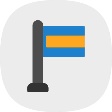 Basit bayrak vektör çizgisi simgesi 