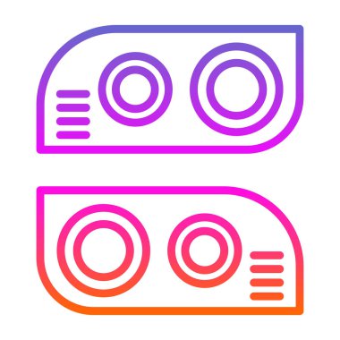 İki Araba Işıkları simgesi, vektör illüstrasyonu