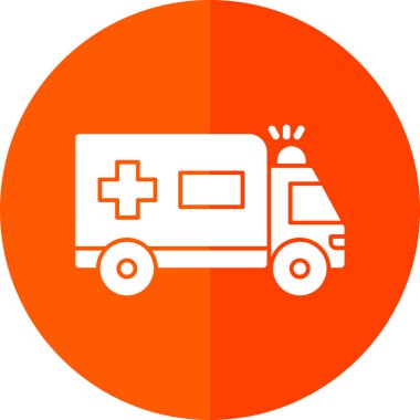 düz ambulans simgesi vektör illüstrasyonu