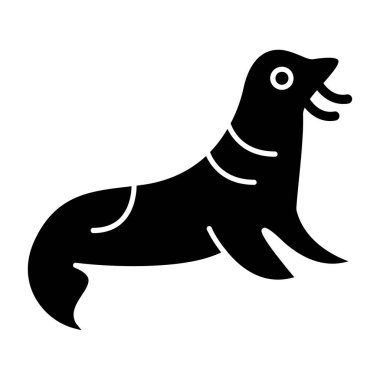 şirin fok simgesi, vektör illüstrasyonu