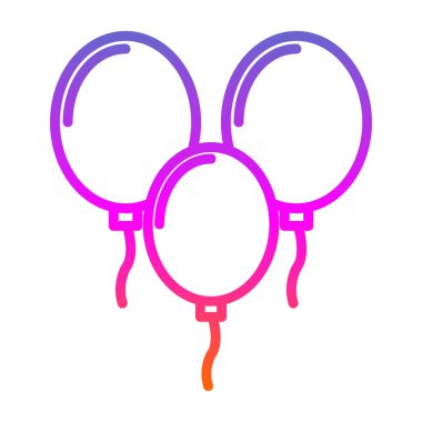 Üç balon. Web simgesi basit illüstrasyon 