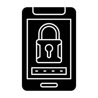 akıllı telefon güvenlik simgesi, vektör illüstrasyonu 