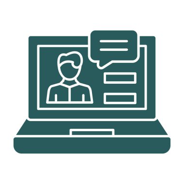 Konuşma baloncuklu bilgisayar ekranı