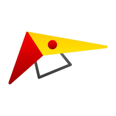 Bir karikatür kağıt uçak simgesinin çıkartması