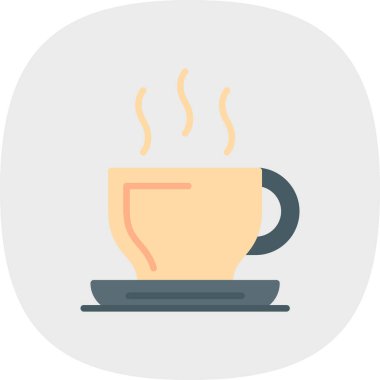 sıcak kahve simgesi, vektör illüstrasyonu