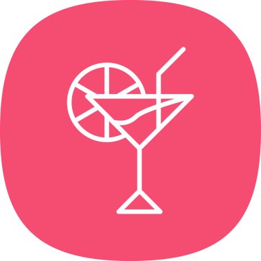 Kokteyl simgesi modern vektör illüstrasyonu