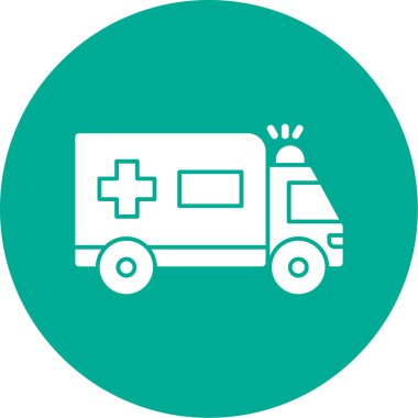 düz ambulans simgesi vektör illüstrasyonu