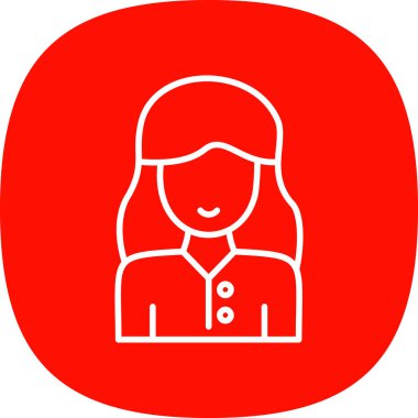 kız simgesi, vektör illüstrasyonu 