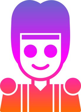 Oğlan simgesi, vektör çizimi beyaz arkaplanda izole edildi