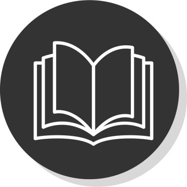 Kitap satırı simgesi, vektör çizim 