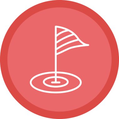 Golf bayrağı simgesinin vektör illüstrasyonu 