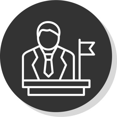 İş adamı simgesi, basit vektör illüstrasyonu