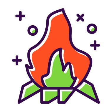 Şenlik ateşi. Web simgesi basit tasarım