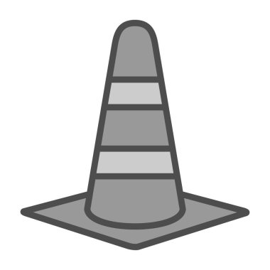 Trafik konisi simgesi, tek renk biçimi