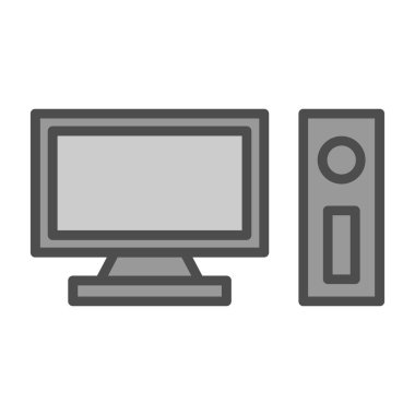 pc bilgisayar simgesinin vektör illüstrasyonu 