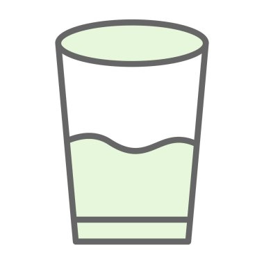 Bir bardak su, içecek ikonu, beyaz arkaplanda izole edilmiş. 