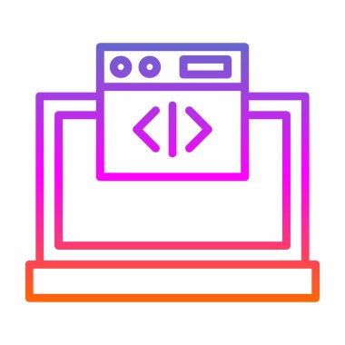 vektör ağ kodlama simgesi illüstrasyonu