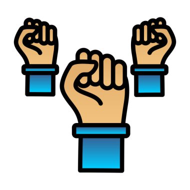 Yumruk protesto simgesi - taslak biçimi