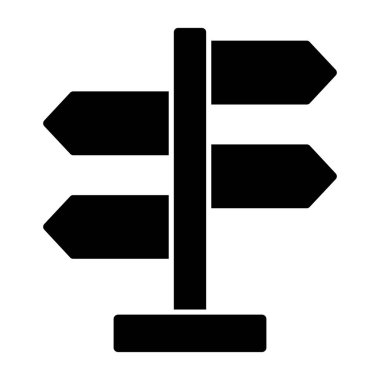 Yön, işaret direği simgesi. Basit vektör illüstrasyonu