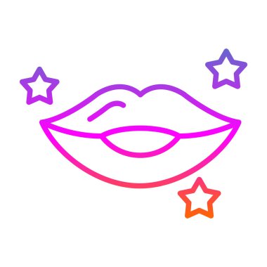 Dudaklar. Web simgesi basit illüstrasyon 