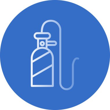 Oksijen tankı simgesi basit tasarım çizimi beyaza izole edildi 