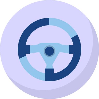 araba direksiyonunun düz simgesi, vektör resimli 