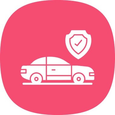 Araba sigortası web simgesi basit illüstrasyon 