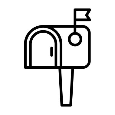 Posta kutusu düz simgesi, vektör illüstrasyonu