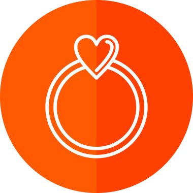 Kalp taşlı nişan yüzüğü. Vektör illüstrasyonu.