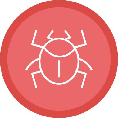 Örümcek düz yuvarlak vektör simgesi ve uzun gölge