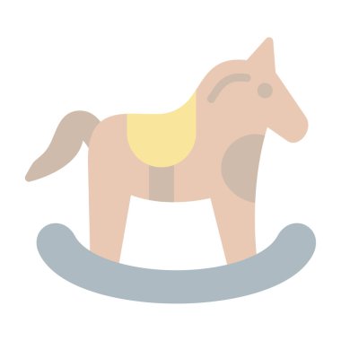 Sallanan at oyuncağı simgesi, vektör illüstrasyonu