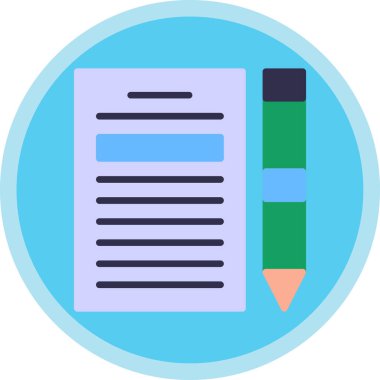 Kağıt ve kalem. Web simgesi basit illüstrasyon