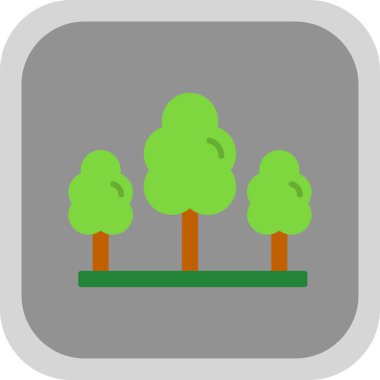 Düz ağaç simgesinin vektör illüstrasyonu