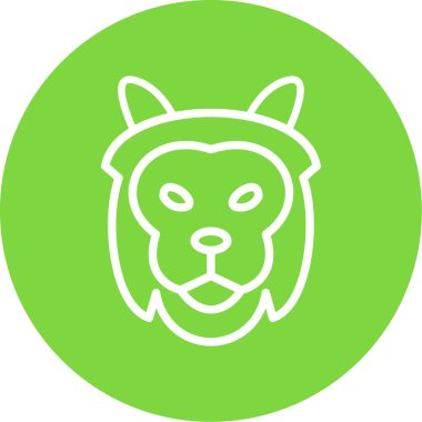 Aslan etobur simgesi, basit vektör illüstrasyonu 