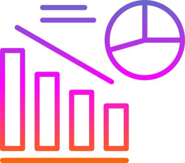 Bir grafiğin modern bir simgesinin vektör çizimi